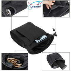 Outdoor multi-function tactical waist bag Outdoor camping fishing accessories bag Molle drawstring recycling bag Cycling sundries storage bag Mountaineering accessories