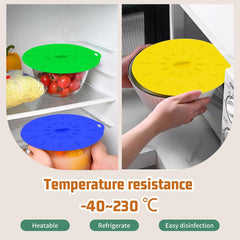 Silicone lids set, heat resistant microwave lids, reusable silicone suction cup lids in various sizes, - microwave splatter proof lids - stovetop covers - kitchen supplies.