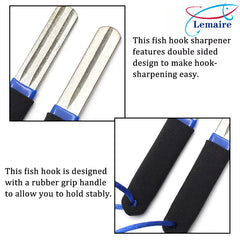 Portable outdoor double slot fishhook sharpener diamond hook sharpener fishhook file sharpening tool double-sided file