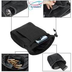 Outdoor multi-function tactical waist bag Outdoor camping fishing accessories bag Molle drawstring recycling bag Cycling sundries storage bag Mountaineering accessories