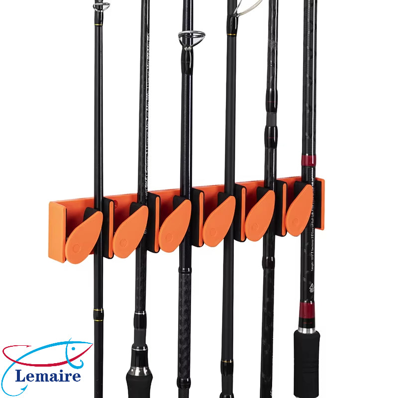 Wall-mounted fishing rod storage rack Luya fishing gear display rack Horizontal storage wall-mounted fishing rod rack EVA non-slip punch-free box bracket