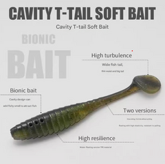 Floating cavity super floating T-tail thread bite-resistant dogfish black bass soft bait soft worm lure fake bait