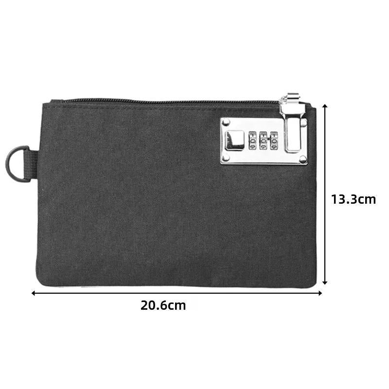 Lockable Money Bag Coin Purse for Cash Passports Credit Cards Storage Cash Bag Men's Card Holder Pocket Clutch with Lock for Men