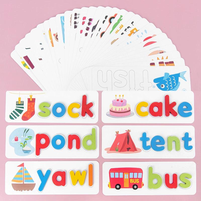 Wooden Alphabet Flash Cards Game for Toddlers 3-5, ABC Montessori Alphabet & Animal Puzzle Game, Preschool Learning Gift