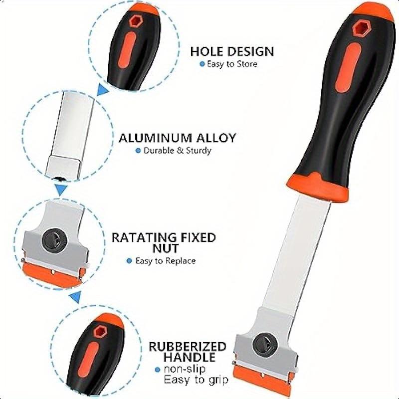 Cleaning Scraper Used to remove labels from windshield, registration stickers, tint grease, appliance glass, toilet cleaner, Pizza Hut apron, maintenance gloves Heavy Duty