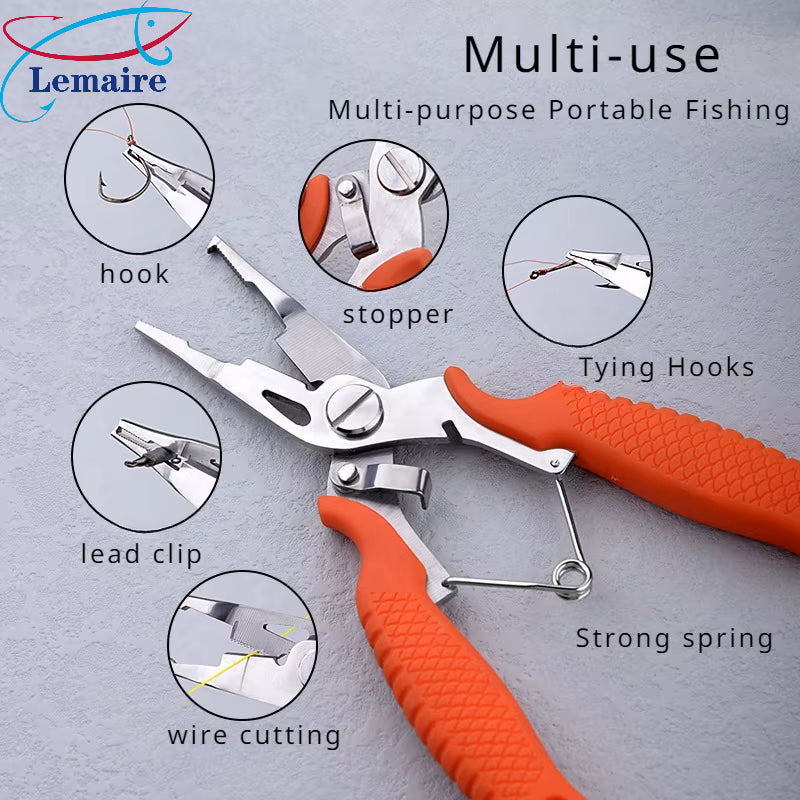 Micro-object Luya pliers stainless steel fishing line cutters fishing tools non-slip fishing pliers multi-function powerful wire cutters/ring openers portable rust-proof fishing tool set