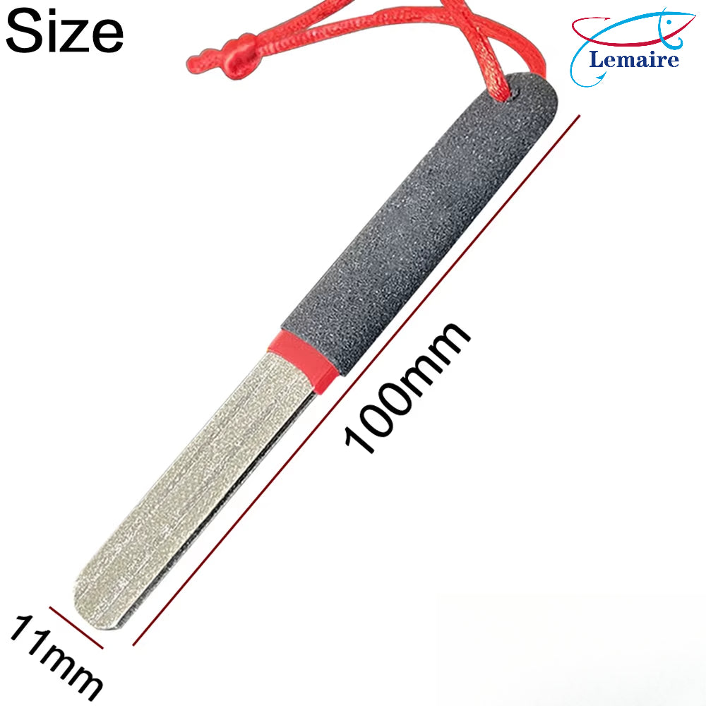 Portable outdoor double slot fishhook sharpener diamond hook sharpener fishhook file sharpening tool double-sided file