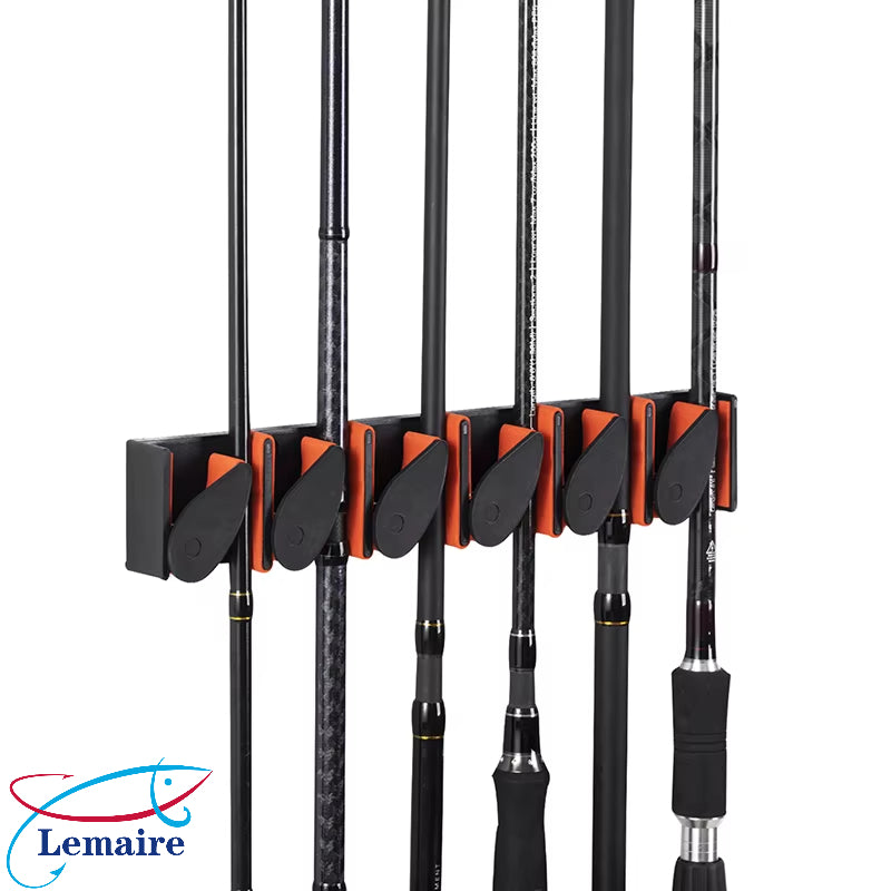 Wall-mounted fishing rod storage rack Luya fishing gear display rack Horizontal storage wall-mounted fishing rod rack EVA non-slip punch-free box bracket