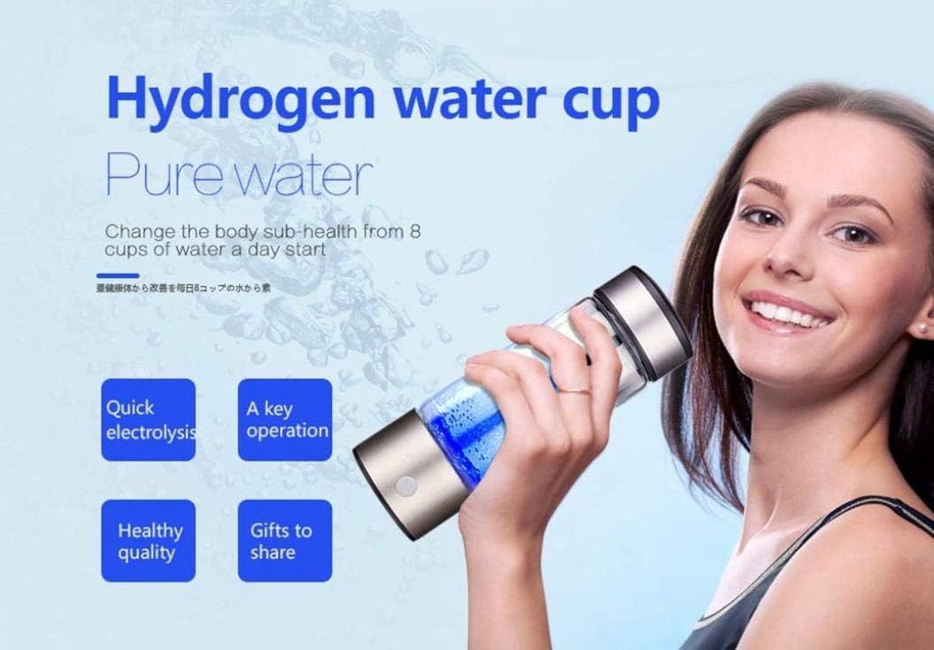 Hydrogen Generator Cup Water Filter 420ML Alkaline Maker Hydrogen-Rich Water Portable Bottle Lonizer Pure H2 Electrolysis