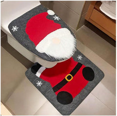 Christmas toilet seat cover supplies dwarf faceless old man toilet set bathroom creative layout dress up two-piece set party decorations Christmas home holiday decorations