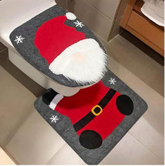 Christmas toilet seat cover supplies dwarf faceless old man toilet set bathroom creative layout dress up two-piece set party decorations Christmas home holiday decorations