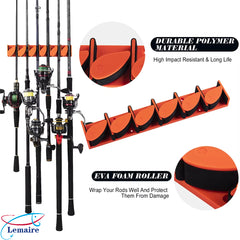 Wall-mounted fishing rod storage rack Luya fishing gear display rack Horizontal storage wall-mounted fishing rod rack EVA non-slip punch-free box bracket