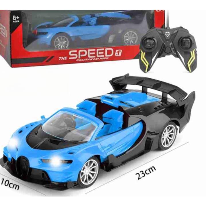 RC Sports Roadster - 1/16 Blue Electric Sport Remote Control Car,RC Model Toy for Kids Aged 4-12