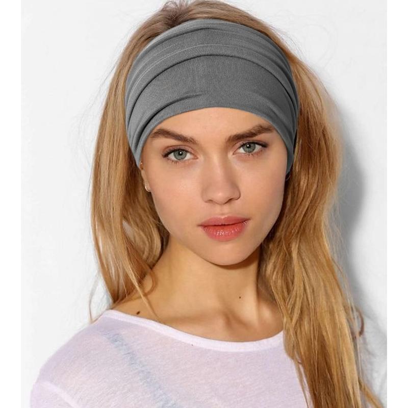 Women's headband wide hair band extra headscarf headband women's large sports fitness elastic non-slip large hair band, gift sports outdoor