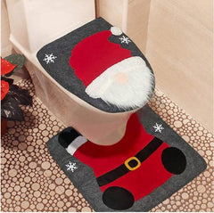 Christmas toilet seat cover supplies dwarf faceless old man toilet set bathroom creative layout dress up two-piece set party decorations Christmas home holiday decorations