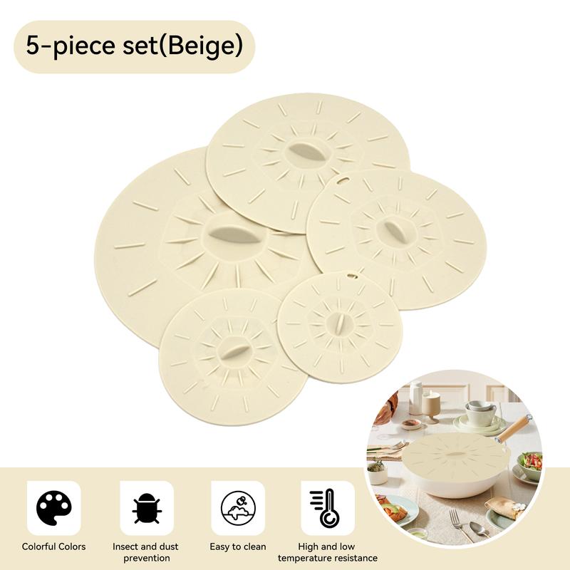 Silicone lids set, heat resistant microwave lids, reusable silicone suction cup lids in various sizes, - microwave splatter proof lids - stovetop covers - kitchen supplies.