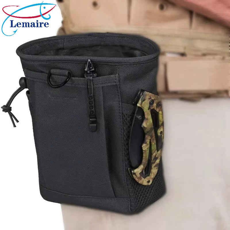 Outdoor multi-function tactical waist bag Outdoor camping fishing accessories bag Molle drawstring recycling bag Cycling sundries storage bag Mountaineering accessories