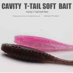 Floating cavity super floating T-tail thread bite-resistant dogfish black bass soft bait soft worm lure fake bait