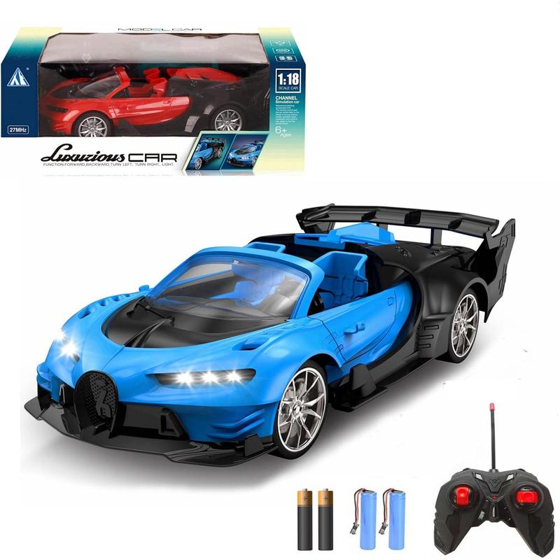 RC Sports Roadster - 1/16 Blue Electric Sport Remote Control Car,RC Model Toy for Kids Aged 4-12