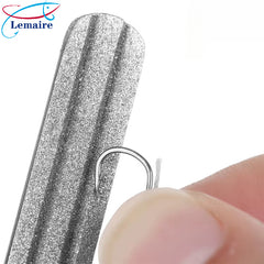 Portable outdoor double slot fishhook sharpener diamond hook sharpener fishhook file sharpening tool double-sided file